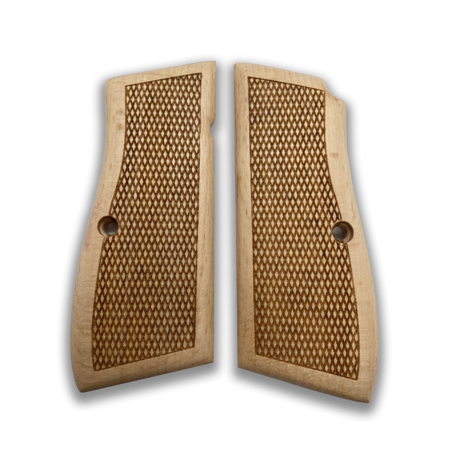 Browning Hi-Power Walnut Grips - Framed Diamond Checkering Pattern ...